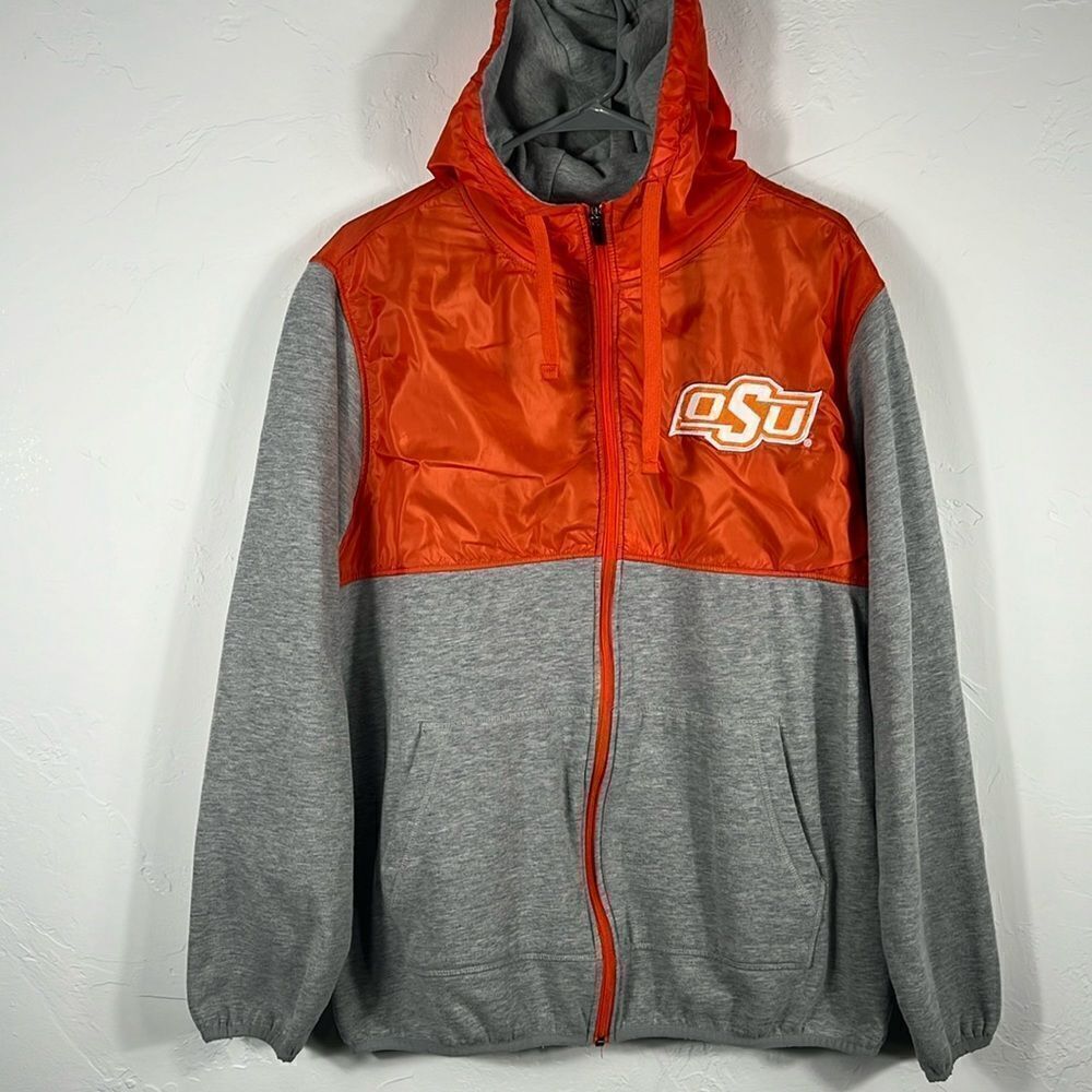 🔥🏈 Vintage OKLAHOMA STATE‎ COWBOYS Full Zip Hoodie Jacket -Sz L - PERFECT